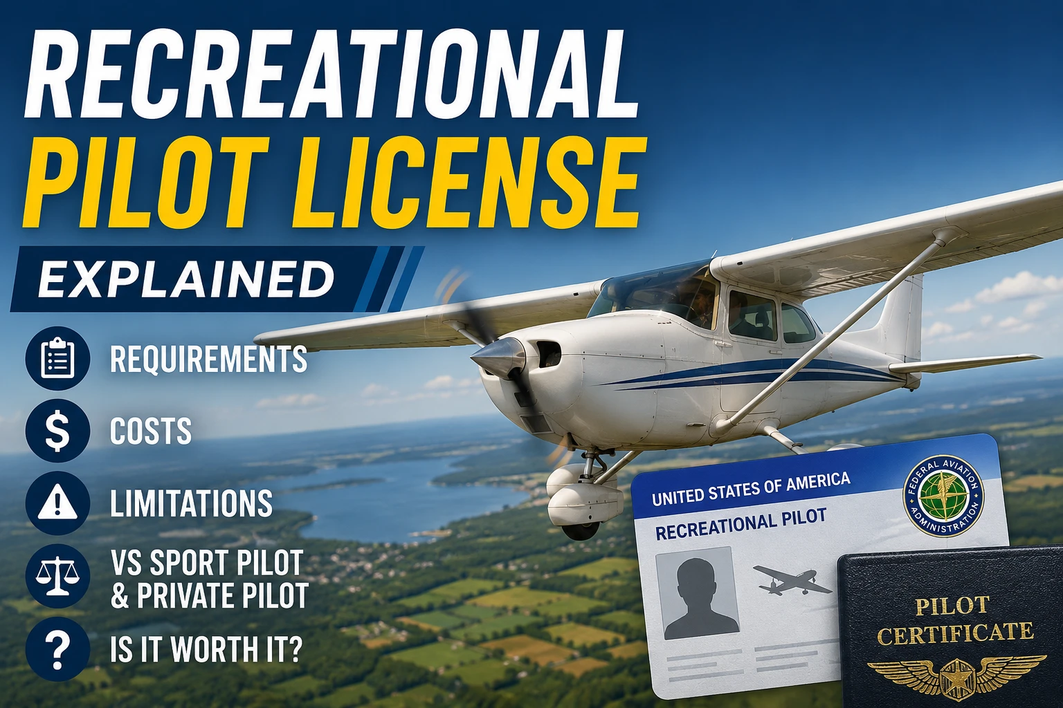 Recreational Pilot License Explained: Requirements, Costs, Limitations, and Is It Worth It?